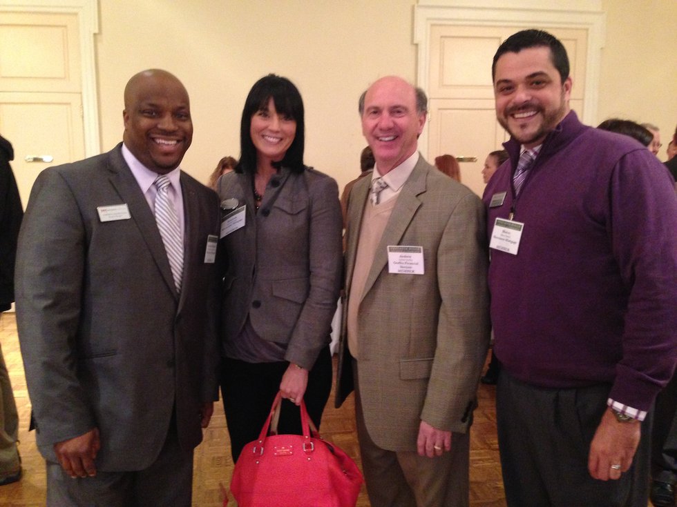 FEB VV Chamber Recap pic 4 - Stephen Washington and Rebekah Boggan, both of Movement Mortgage, with Andrew Graffeo of Graffeo Financial Services and Marco Turner, also of Movement Mortgage.jpg