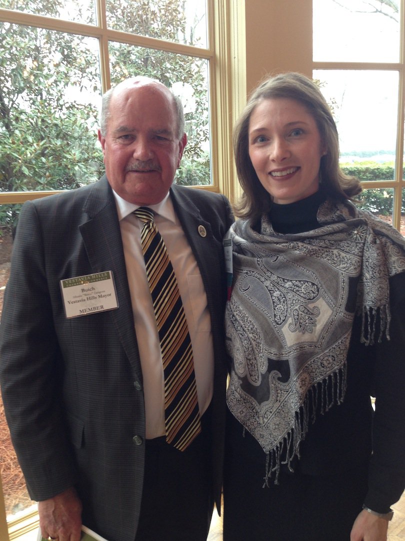 FEB VV Chamber Recap pic 3 - Mayor Butch Zaragoza with newly installed Chamber Chair Angie McEwen.jpg